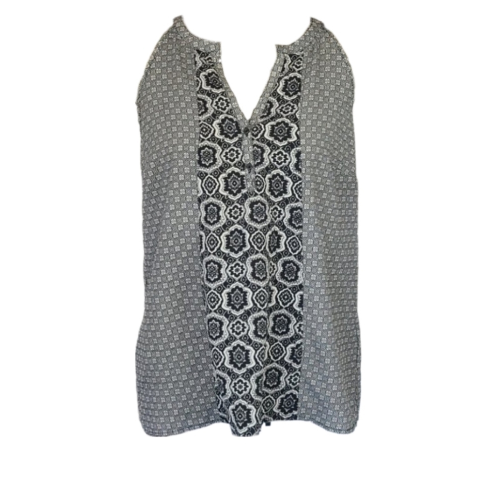 Old Navy Patterned Casual Sleeveless Blouse, Size S Petite